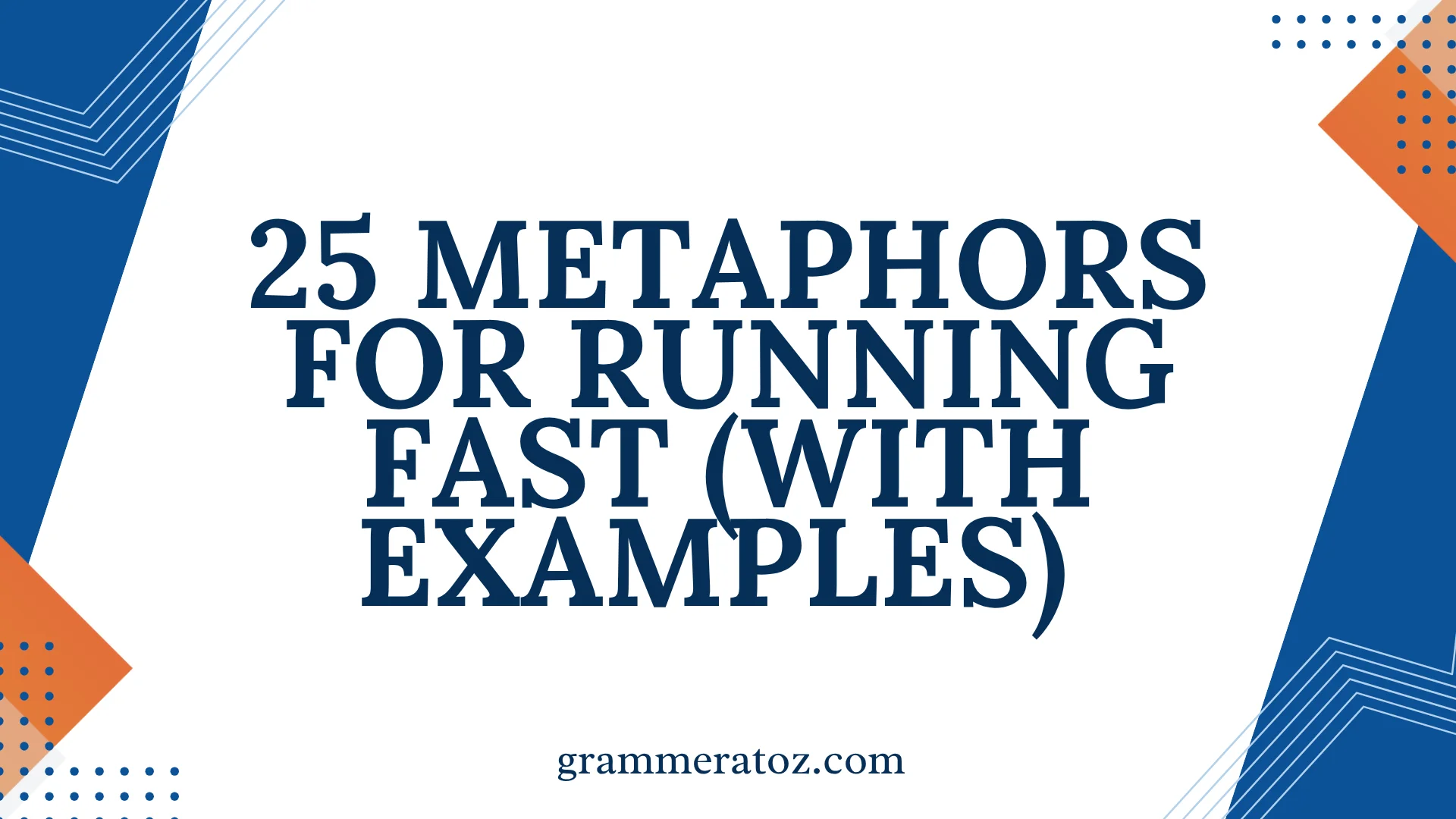 Metaphors for Running Fast